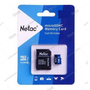 Карта памяти 128GB microSDXC class 10 Netac P500 90MB/s с адаптером