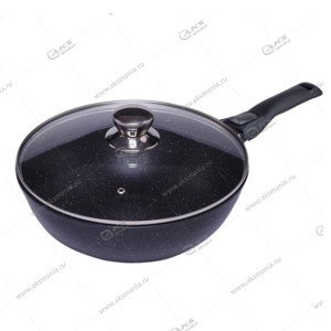 Wok "Гардарика" сер."Мегалит 14", 26см, с крышкой, с антипригарным покр-ем (0726-14-01-10)