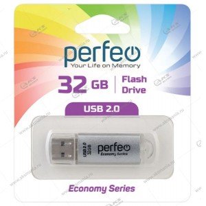 Флешка USB 2.0 32GB Perfeo E01 Silver economy series