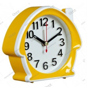 Часы-будильник настольные B6-003 кварц, корпус желтый с белым "Классика" "Рубин"
