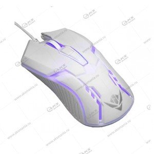 Мышь проводная MOG-05U Nakatomi Gaming mouse, 4 кнопки+ролик прокрутки, USB,7-ми цветн.подсв. белая