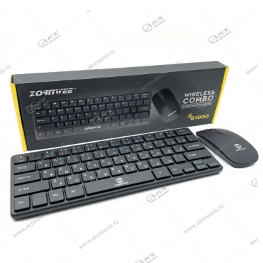 Комплект беспроводной (клавиатура+мышь) Zornwee G1000 черный