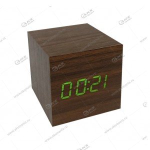 Часы настольные (кубик) MJZ-1293-4 коричнево-зеленый