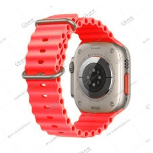 Ремешок силиконовый Ultra на застежке для Apple Watch 42/44/45/49mm красный