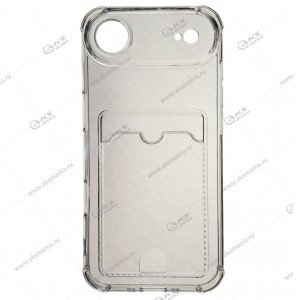 Силикон для iPhone 17 Air плотный прозрачный с картхолдером