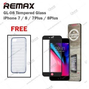 Защитное стекло Remax для iPhone 7/8 Plus 3D с чехлом black