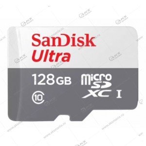 Карта памяти 128GB microSDHC class 10 SanDisk Ultra 100MB/s без адаптера