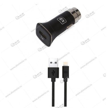 АЗУ Exployd Sonder EX-Z-630 1USB 2.4A, QC3.0 + кабель Lightning черный