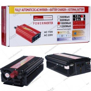 Автомобильный инвертор 12V на 220V 1000W с USB портом (A4814)