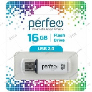 Флешка USB 2.0 16GB Perfeo C13 Белый