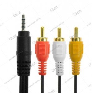 Кабель 3RCA-AUX 1.5м в пакете