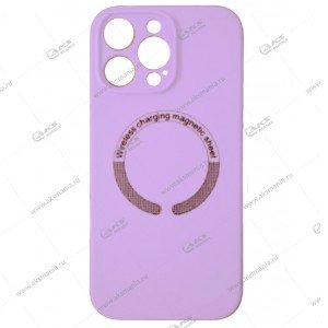 Cиликоновый чехол (Silicone Case) 360 MagSafe для iPhone 16 Pro Max с защитой камеры лавандовый