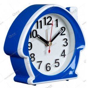 Часы-будильник настольные B6-007 кварц, корпус синий с белым "Классика" "Рубин"