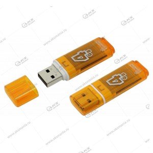 Флешка USB 2.0 4GB SmartBuy Glossy Orange