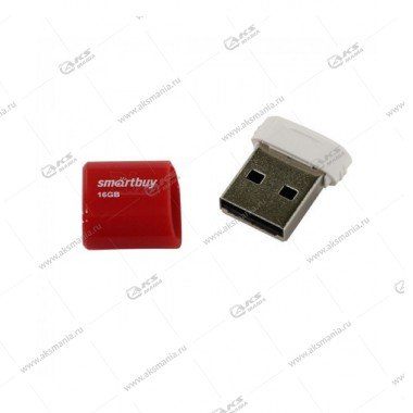 Флешка USB 2.0 16Гб SmartBuy Lara Series красный