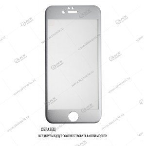 Защитное стекло iPhone 6G/ 6S с металлическим ободом серебро