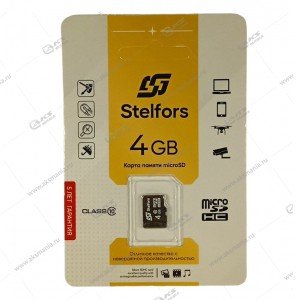 Карта памяти 4GB microSDHC class 10 Stelfors без адаптера