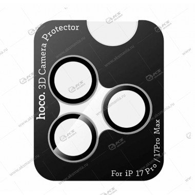 Защитное стекло 3D Hoco V13 metal frame lens film iP17 Pro/Pro Max для задней камеры space gray