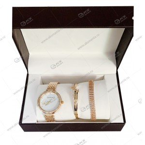 Подарочный набор "Часы стрелочные женские+2 браслета" ассорти