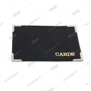 Карман для пластиковых карт с металл.уголками J-018 (нат. кожа) цвета ассорти