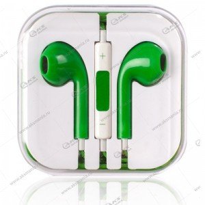 Наушники для iPhone 3,5mm штекер зеленый