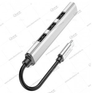 Hub Hoco HB26 4in1 (Type-C to USB3.0+USB2.0*3) серый