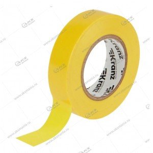 Изолента KRANZ 0.13 x 19мм, 25 метров, желтая (KR-09-2202)
