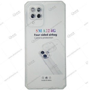 Силикон для Samsung A22 плотный прозрачный с усиленными краями