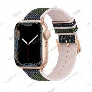 Ремешок Hoco WA11 Diamond double-section silicone для Apple Watch(42/44/45/49mm) black/gold/blue