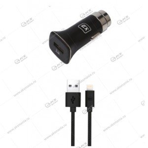 АЗУ Exployd Sonder EX-Z-630 1USB 2.4A, QC3.0 + кабель Lightning черный
