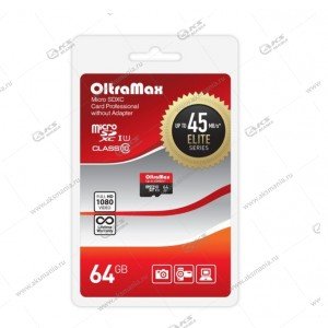 Карта памяти 64GB microSDXC Class 10 UHS-1 Elite SD 45 MB/s Oltramax без адаптера