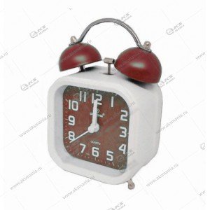 Часы-будильник настольные 7031 белый с красным