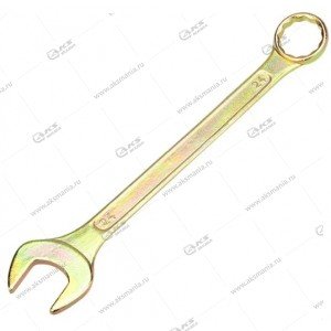 Ключ гаечный REXANT комбинированный (накидной + рожковый 24 мм, желтый цинк