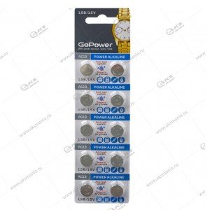 Элемент питания GoPower AG13 LR44/ A76/10BL