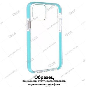 Силикон iPhone 7/8/SE 2020 прозрачный с голубым кантом
