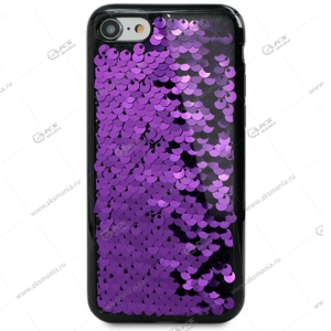 Силикон блестки для IPhone 6G/6S чешуя фиолетовый