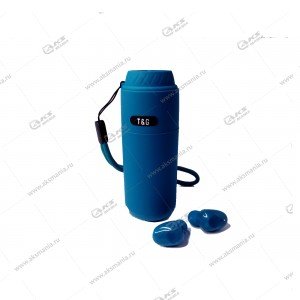 Колонка портативная + гарнитура Portable TG806 2в1 синий