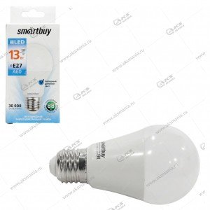 Лампа светодиодная Smartbuy A60-13W-220V-6000К-E27 (холодный дневной свет)