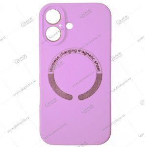 Cиликоновый чехол (Silicone Case) 360 MagSafe для iPhone 16 с защитой камеры лавандовый