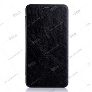Книга горизонтал Samsung S4 mini/i9190 черный на пластике в коже Fashion