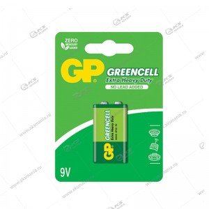 Элемент питания GP 6F22/1BL (крона) Greencell
