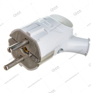 Вилка Smartbuy прямая с кольцом с заземлением, белая 16A 250В (SBE-16-P03-w)