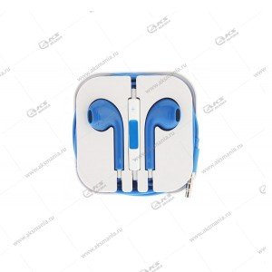 Наушники для iPhone 3,5mm штекер синий