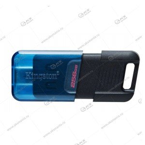 Флешка USB 3.2 256GB Kingston DataTravele 80 M (USB 3.0/3.2 + Type-C) черный/синий