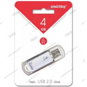 Флешка USB 2.0 4GB SmartBuy V-Cut Silver