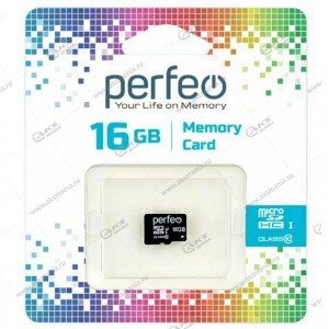 Карта памяти 16GB microSDHC class 10 Perfeo без адаптера