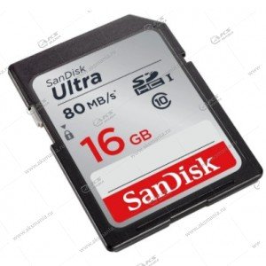 Карта памяти 16GB SDHC class 10 SanDisk Ultra 80MB/s
