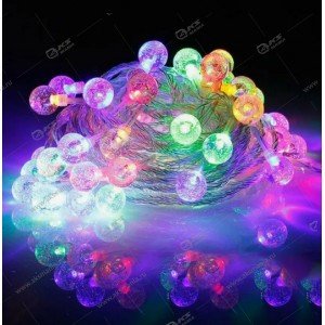 Гирлянда "Шарики маленькие с пузырьками" силиконовый провод 40LED разноцвет