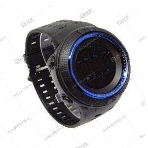 Наручные часы электронные спортивные круглые черный с синим