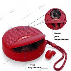 Колонка портативная + гарнитура Portable TG808 2в1 красный